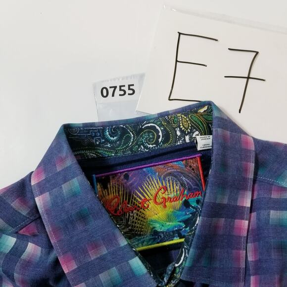 Robert Graham Plaid Multicolor Button Down Shirt Long Sleeves 100% Cotton - Picture 14 of 14